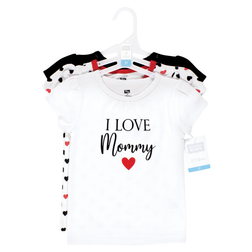 Hudson Baby Short Sleeve T-Shirts, Girl Mommy Red Black