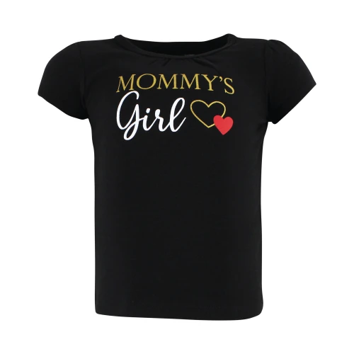 Hudson Baby Short Sleeve T-Shirts, Girl Mommy Red Black