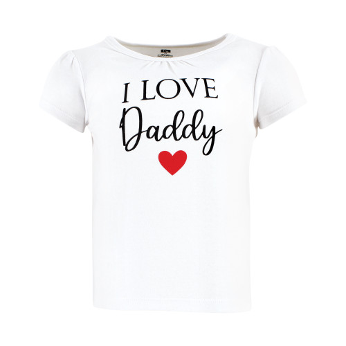 Hudson Baby Short Sleeve T-Shirts, Girl Daddy Red Black