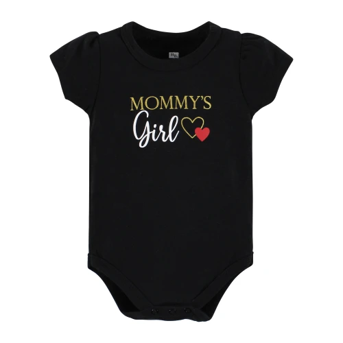 Hudson Baby Cotton Layette Set, Girl Mommy Red Black