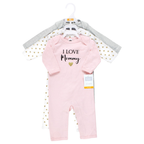 Hudson Baby Cotton Coveralls, Girl Mommy