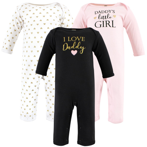 Hudson Baby Cotton Coveralls, Girl Daddy
