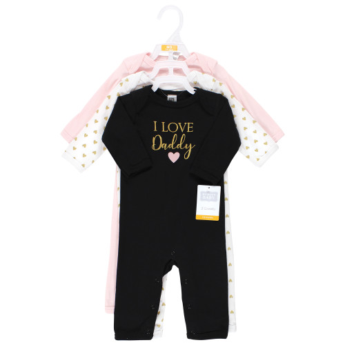 Hudson Baby Cotton Coveralls, Girl Daddy