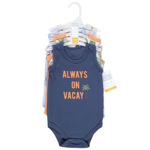 Hudson Baby Cotton Sleeveless Bodysuits, Vacay