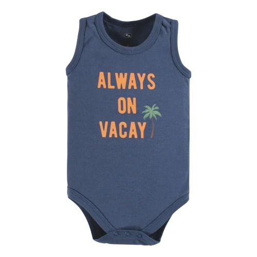 Hudson Baby Cotton Sleeveless Bodysuits, Vacay