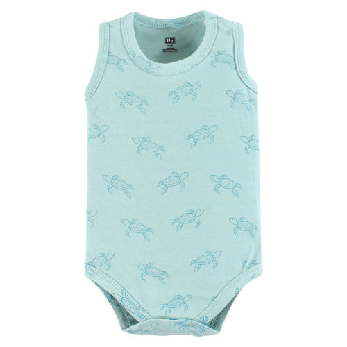 Hudson Baby Cotton Sleeveless Bodysuits, Sea Turtle