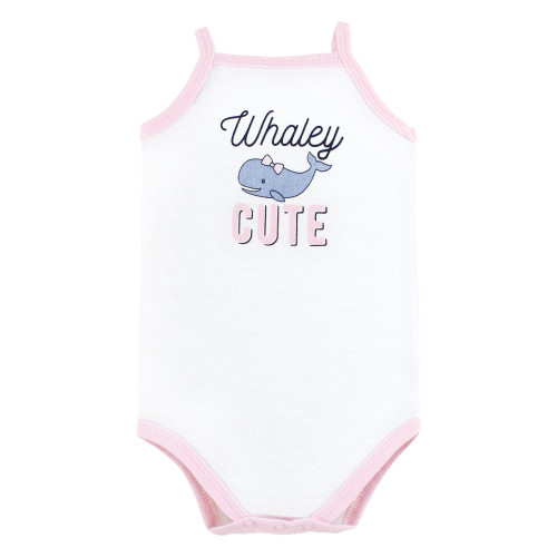 Hudson Baby Cotton Sleeveless Bodysuits, Whaley Cute Girl