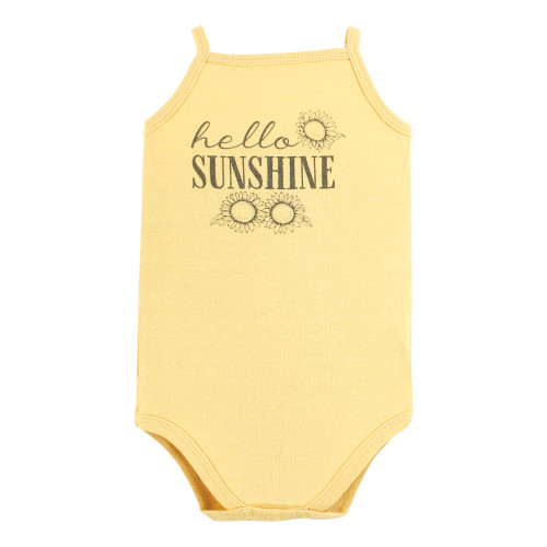 Hudson Baby Cotton Sleeveless Bodysuits, Sunflower