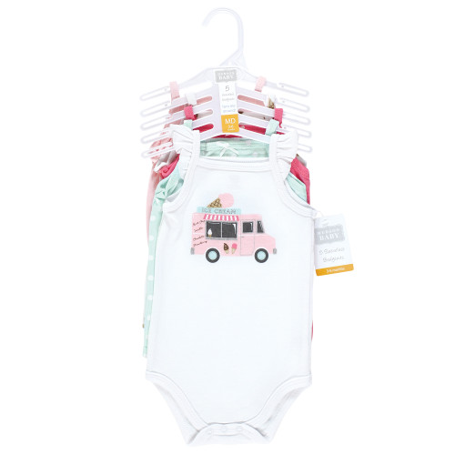 Hudson Baby Cotton Sleeveless Bodysuits, Girl Ice Cream Truck