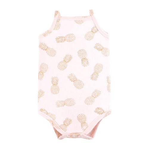 Hudson Baby Cotton Sleeveless Bodysuits, Palm Flamingo