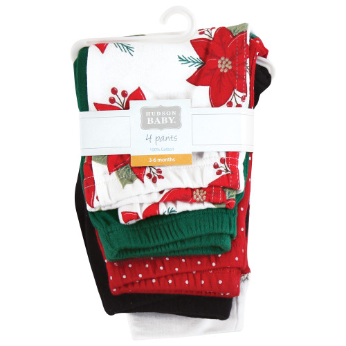 Hudson Baby Cotton Pants and Leggings, Poinsettia
