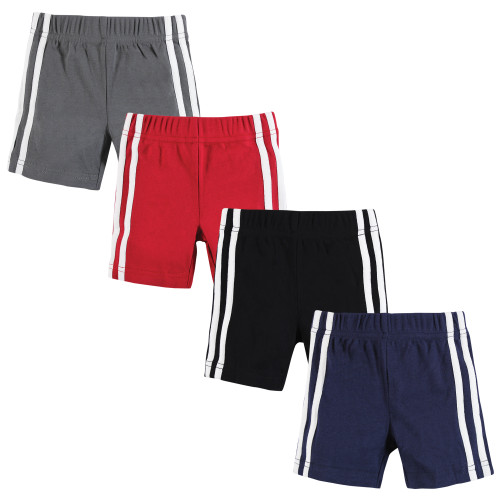Hudson Baby Shorts Bottoms 4-Pack, Red Navy