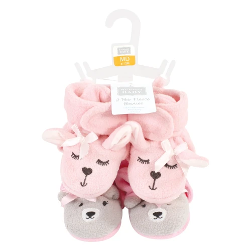 Hudson Baby Cozy Fleece Booties, Bunny Bear
