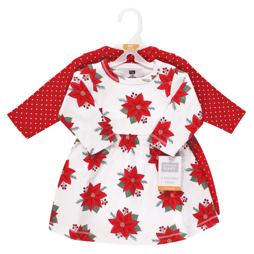 Hudson Baby Cotton Dresses, Poinsettia Dot