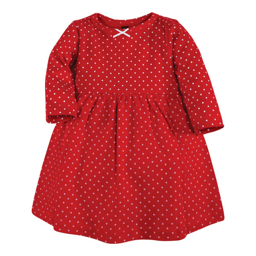 Hudson Baby Cotton Dresses, Poinsettia Dot