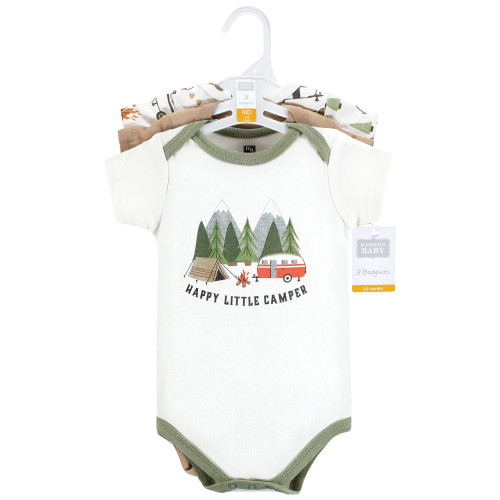 Hudson Baby Cotton Bodysuits, Little Camper