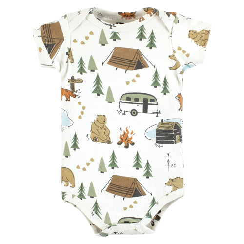 Hudson Baby Cotton Bodysuits, Little Camper