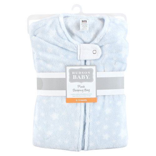 Hudson Baby Plush Sleeping Bag, Sack, Blanket, Blue Stars Sleeveless