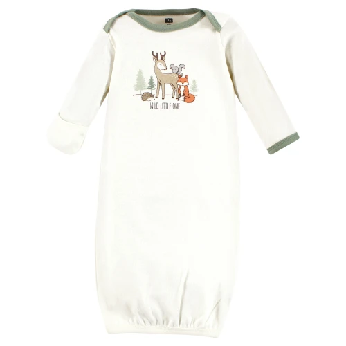 Hudson Baby Cotton Gowns, Forest Animals