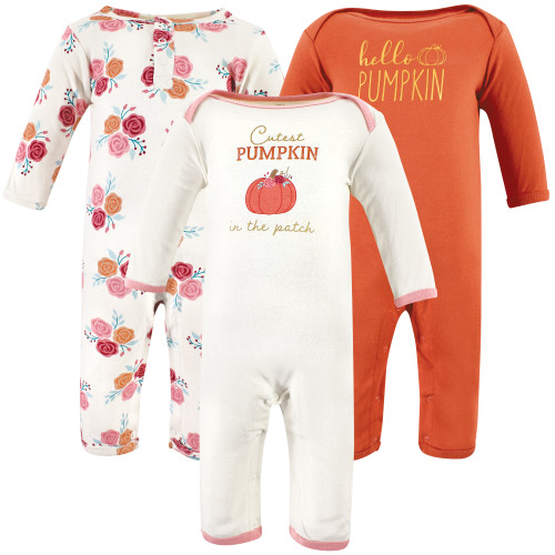 Hudson Baby Infant Girls Cotton Coveralls, Cutest Pumpkin