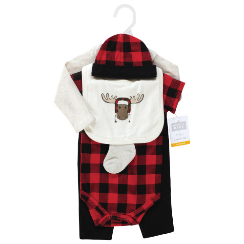 Hudson Baby Cotton Layette Set, Winter Moose