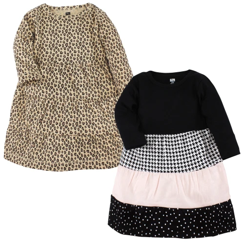 Hudson Baby Cotton Dresses, Houndstooth Lt Pink