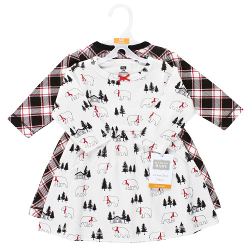 Hudson Baby Cotton Dresses, Winter Bear
