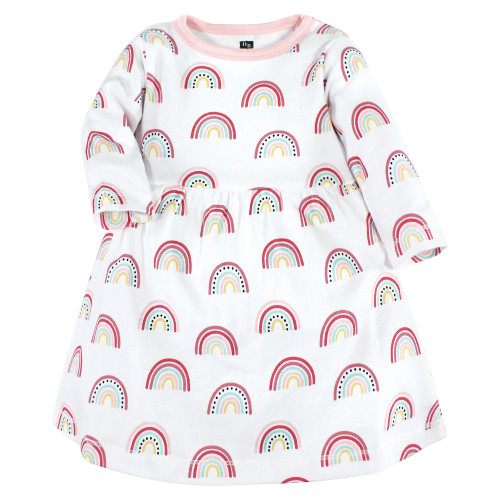 Hudson Baby Cotton Dresses, Pink Modern Rainbow