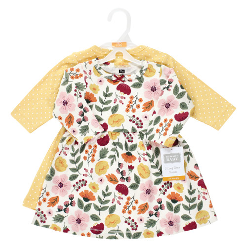 Hudson Baby Cotton Dresses, Yellow Fall Botanical
