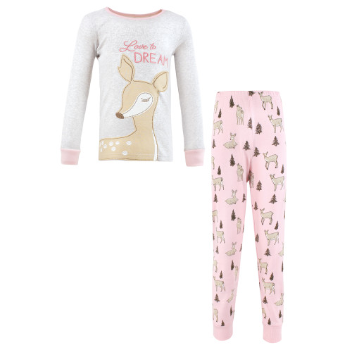 Hudson Baby Girl Cotton Pajama Set, Deer