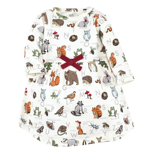 Touched by Nature Organic Cotton Short-Sleeve and Long-Sleeve Dresses, Woodland Alphabet