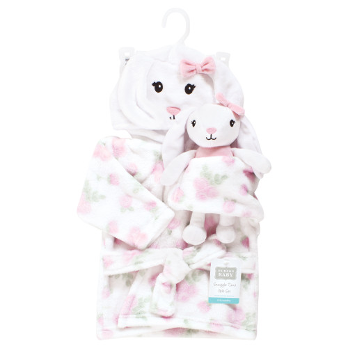 Hudson Baby Plush Bathrobe and Toy Set, Bunny