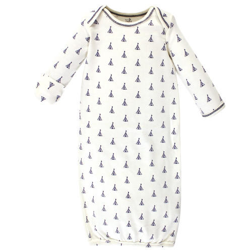 Touched by Nature Unisex Baby Organic Cotton Gowns, Prints Foxes, Preemie/Newborn