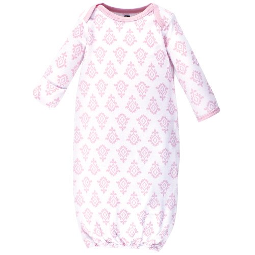 Hudson Baby Infant Girl Cotton Gowns, Peacock Feathers, Preemie/Newborn