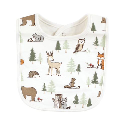 Hudson Baby Cotton Bibs, Forest Animals