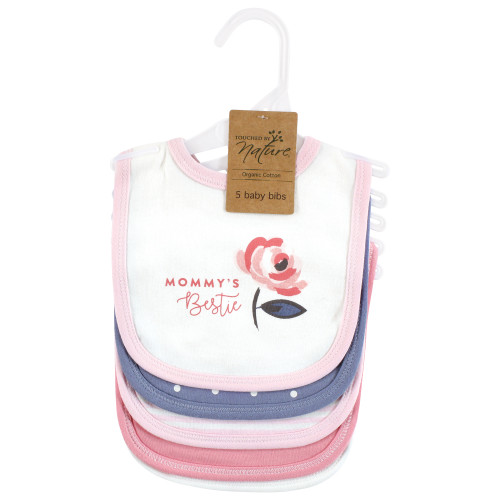 Touched by Nature Organic Cotton Bibs, Bubblegum Floral