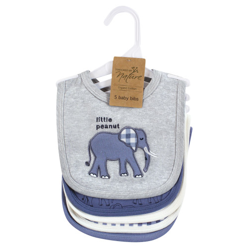 Touched by Nature Organic Cotton Bibs, Blue Peanut