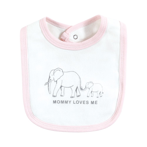 Touched by Nature Organic Cotton Bibs, Pink Peanut