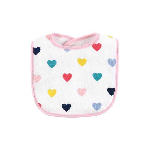 Hudson Baby Cotton Terry Bib and Burp Cloth Set, Bold Mom Dad