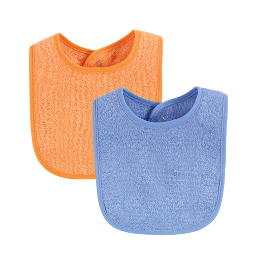 Hudson Baby Drooler Bib with Waterproof Lining, Blue Red