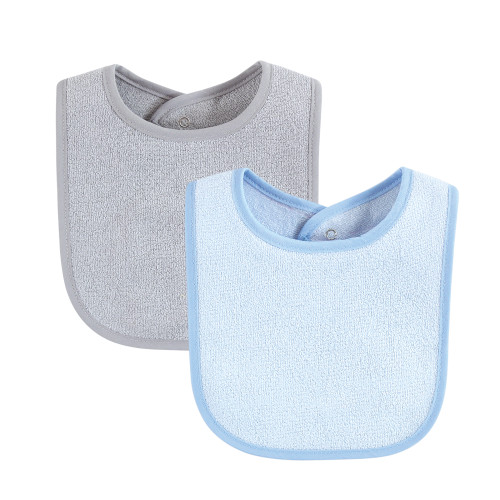 Hudson Baby Drooler Bib with Waterproof Lining, Blue Red