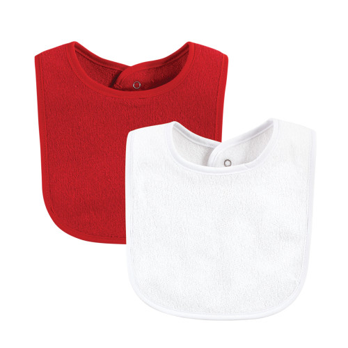 Hudson Baby Drooler Bib with Waterproof Lining, Blue Red
