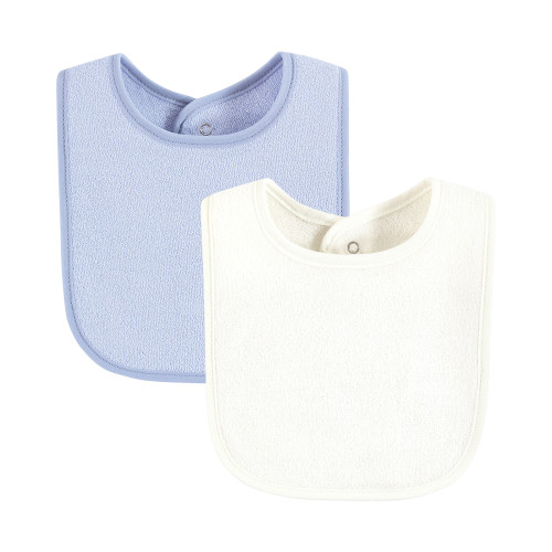 Hudson Baby Drooler Bib with Waterproof Lining, Pink Blue