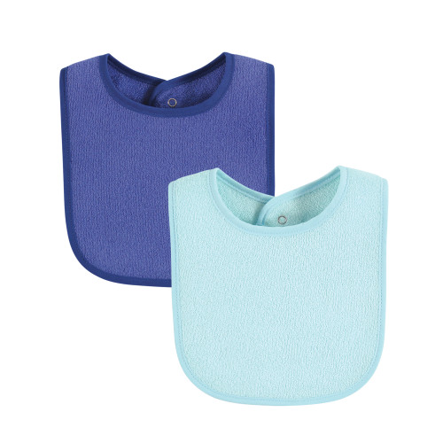 Hudson Baby Drooler Bib with Waterproof Lining, Blue Lime