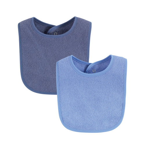 Hudson Baby Drooler Bib with Waterproof Lining, Blue Lime