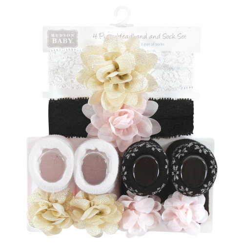 Hudson Baby Headband and Socks Set, Lace