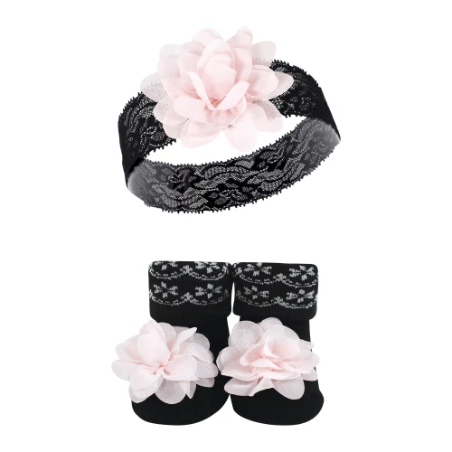 Hudson Baby Headband and Socks Set, Lace