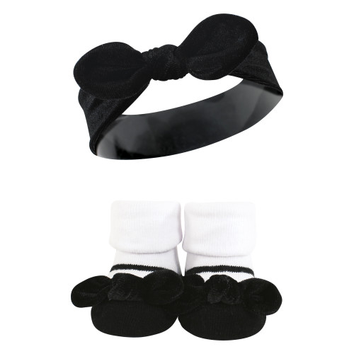 Hudson Baby Headband and Socks Set, Velvet Knot