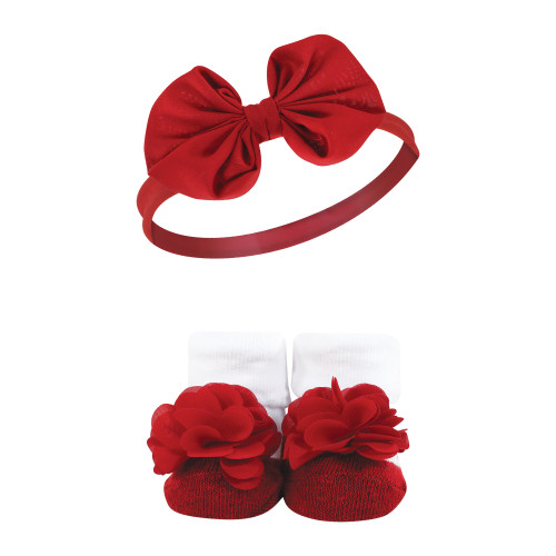Hudson Baby Headband and Socks Giftset, Black Toile