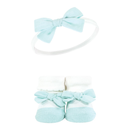 Hudson Baby Headband and Socks Giftset, Coral Gold 8-Piece